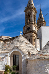 Trulli village in Alberobello, Italy. The style of construction is specific to the Murge area of...