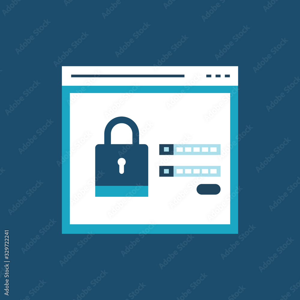 Aufkleber register page design. login form account user password identity web log screen security
