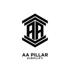 AA pillar letter initial law logo icon design vector