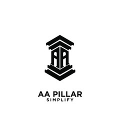 AA pillar letter initial law logo icon design vector