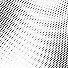 Abstract monochrome halftone texture. Chaotic wave of black dots on a white background