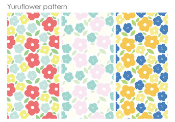 set of seamless patterns / Vector design　花柄