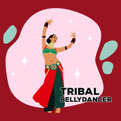 Obraz na płótnie Canvas Vector tribal fusion bellydancer illustration