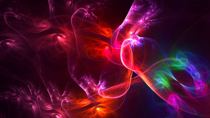 3D rendering abstract fractal light background