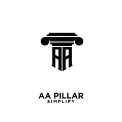 AA pillar letter initial law logo icon design vector