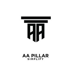 AA pillar letter initial law logo icon design vector