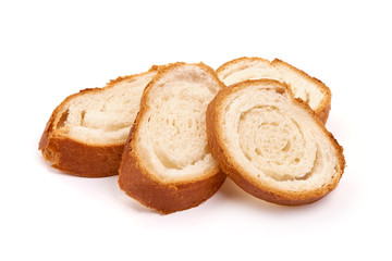 Breakfast bread slices, isolated on white background