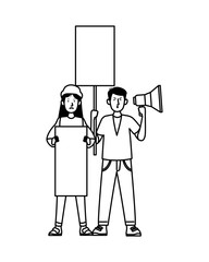 activists people protesting avatar characters