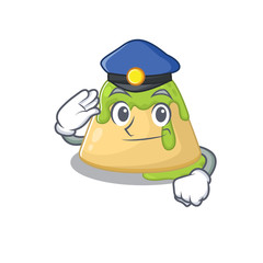 A picture of pudding green tea performed as a Police officer