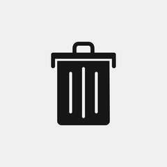 Trash icon logo design. simple flat vector illustration