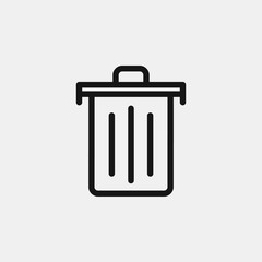 Trash icon logo design. simple flat vector illustration