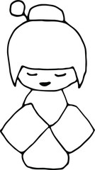 Japanese wooden doll 