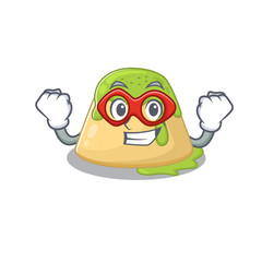 Obraz premium A picture of pudding green tea in a Super hero cartoon character