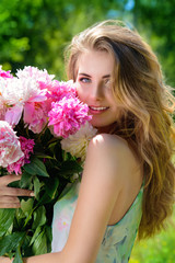 pretty girl with flowers