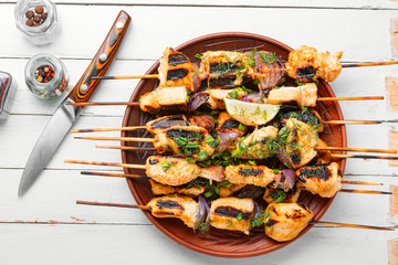 Kebabs,grilled meat skewers