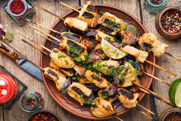 Homemade chicken shish kabobs