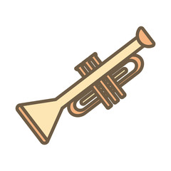 trumpet musical instrument block style icon
