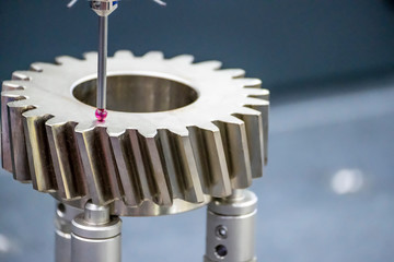 The multi-axis,CMM touch probe  measure dimension of the transmission bevel gear parts. The quality...