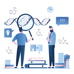 Male scientists study the molecule virus. Laboratory invented cure new virus. Health care concept