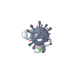 Coronavirus epidemic cartoon character making Thumbs up finger