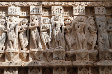 Sculpture detai outside Jagdish Temple in Udaipur, India.