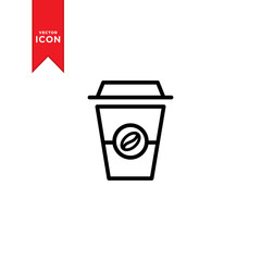 Coffee cup icon vector. Cup of tea design icon.. Trendy flat design style on white background.
