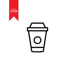 Coffee cup icon vector. Cup of tea design icon.. Trendy flat design style on white background.