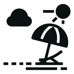 beach parasol black icon on white background