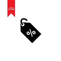 Discount icon vector. Price tag icon illustration. Flat design style on trendy icon.
