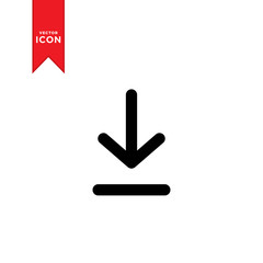 Download icon vector. Install symbol icon. Logo download design icon. Flat design style on trendy icon.