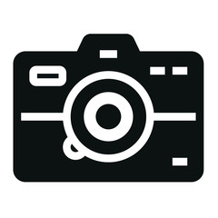 photo camera black icon on white background