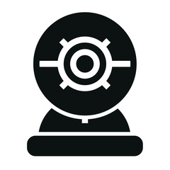 web camera black icon on white background