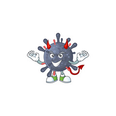 Cartoon picture of coronavirus epidemic in devil cartoon character design