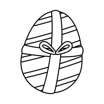 egg painted with gift ribbon easter decoration