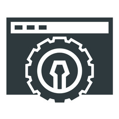 site gear black icon on white background