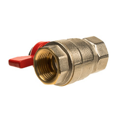 Isolated object shut-off valve with red valve