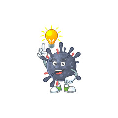 Coronavirus epidemic mascot character design with have an idea cute gesture