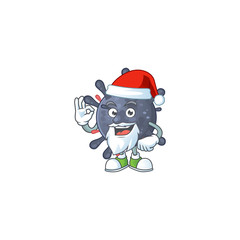 Coronavirus epidemic cartoon character of Santa showing ok finger