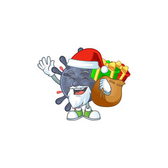 Coronavirus epidemic Cartoon character of Santa with box of gift