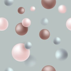 Abstract Seamless Pattern with 3d shapes. Minimal design. Vector illustration