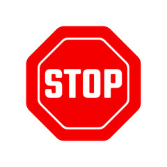 Red stop sign. Vector icon