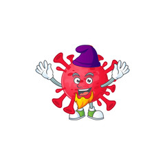 Cute cartoon design of coronavirus amoeba performed as an Elf