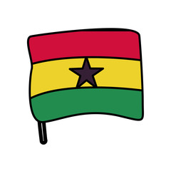 ghana flag country isolated icon