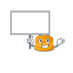 Orange macaron cute cartoon character bring a board