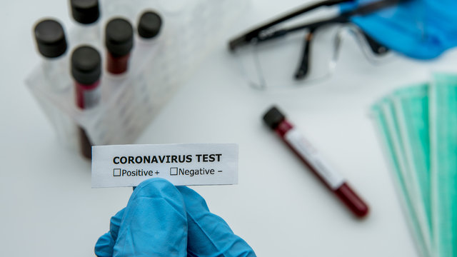 Identifier sticker for infected blood sample tube for corona virus test COVID-19