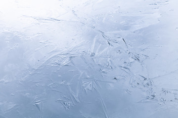 Blue ice surface close-up, background texture