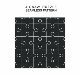 Jigsaw Puzzle Seamless Pattern Vector Illustration