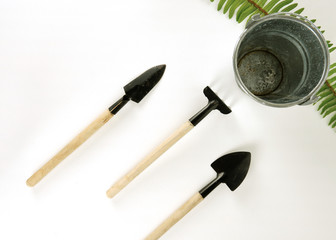 Gardener tool set on white background