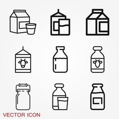 Milk icon, symbols for fresh natural food design