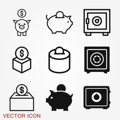 Moneybox icon. Modern flat design isolated on background